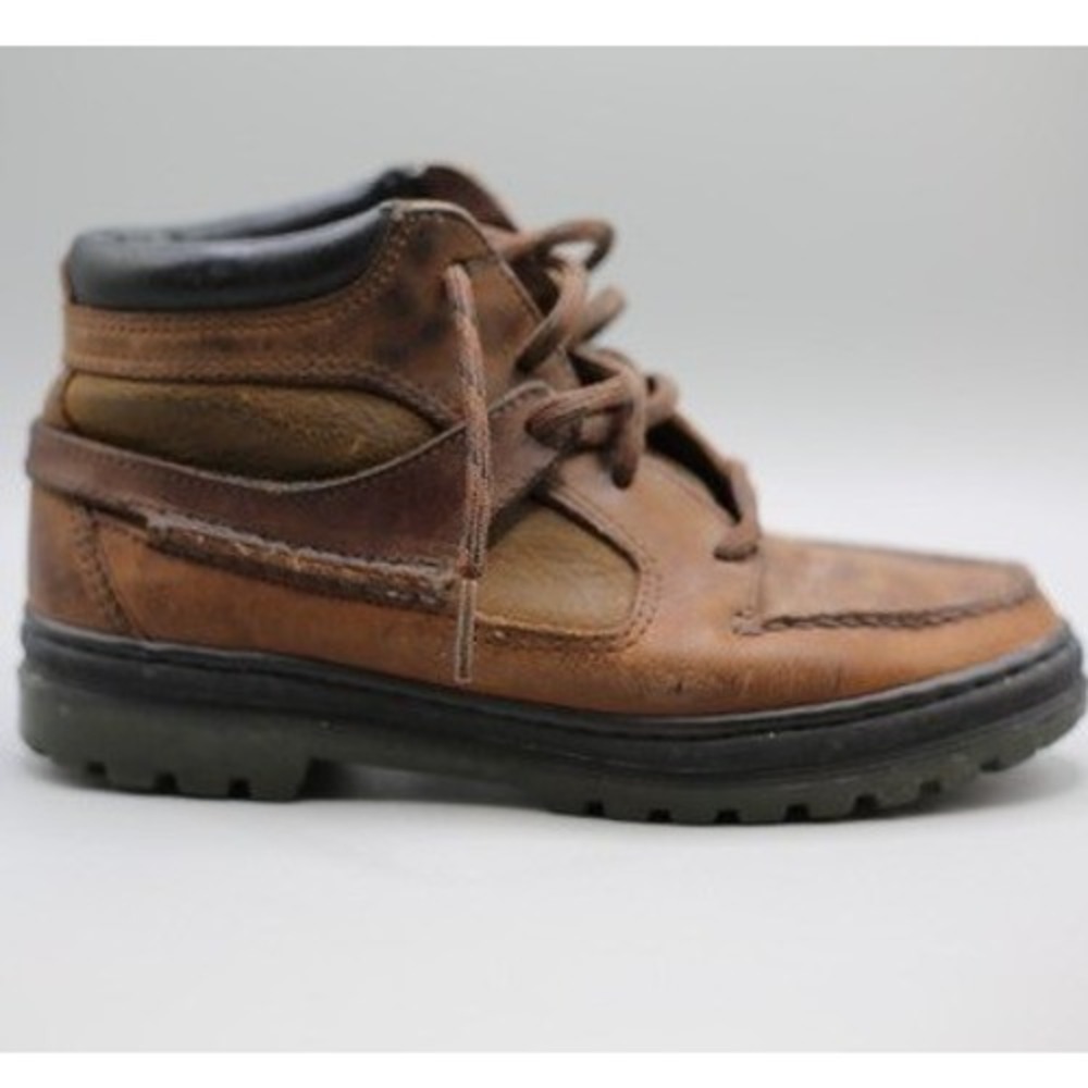 Vintage 90s Timberland Moc Toe Hiking Boots Size 6 Brown Leather Gore-Tex